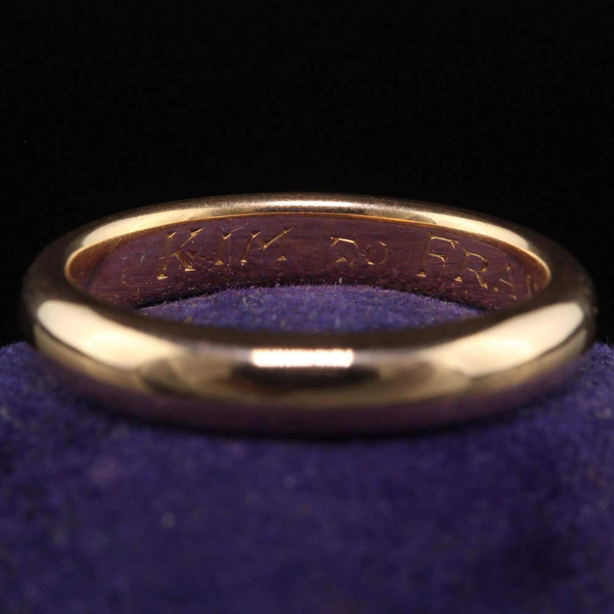 Estate Retro Cartier 18K Rose Gold Classic Thick Wedding Band - Size 7