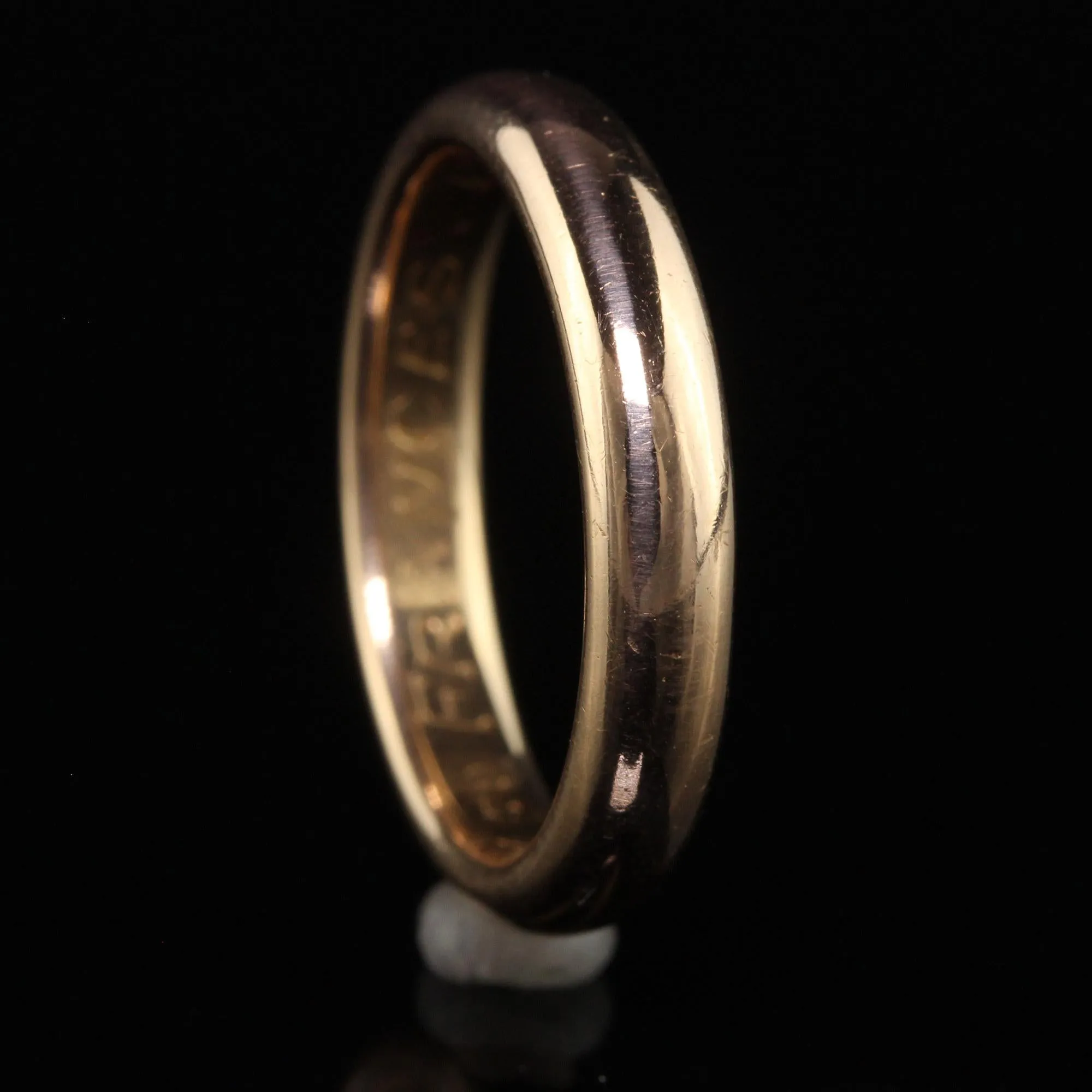 Estate Retro Cartier 18K Rose Gold Classic Thick Wedding Band - Size 7