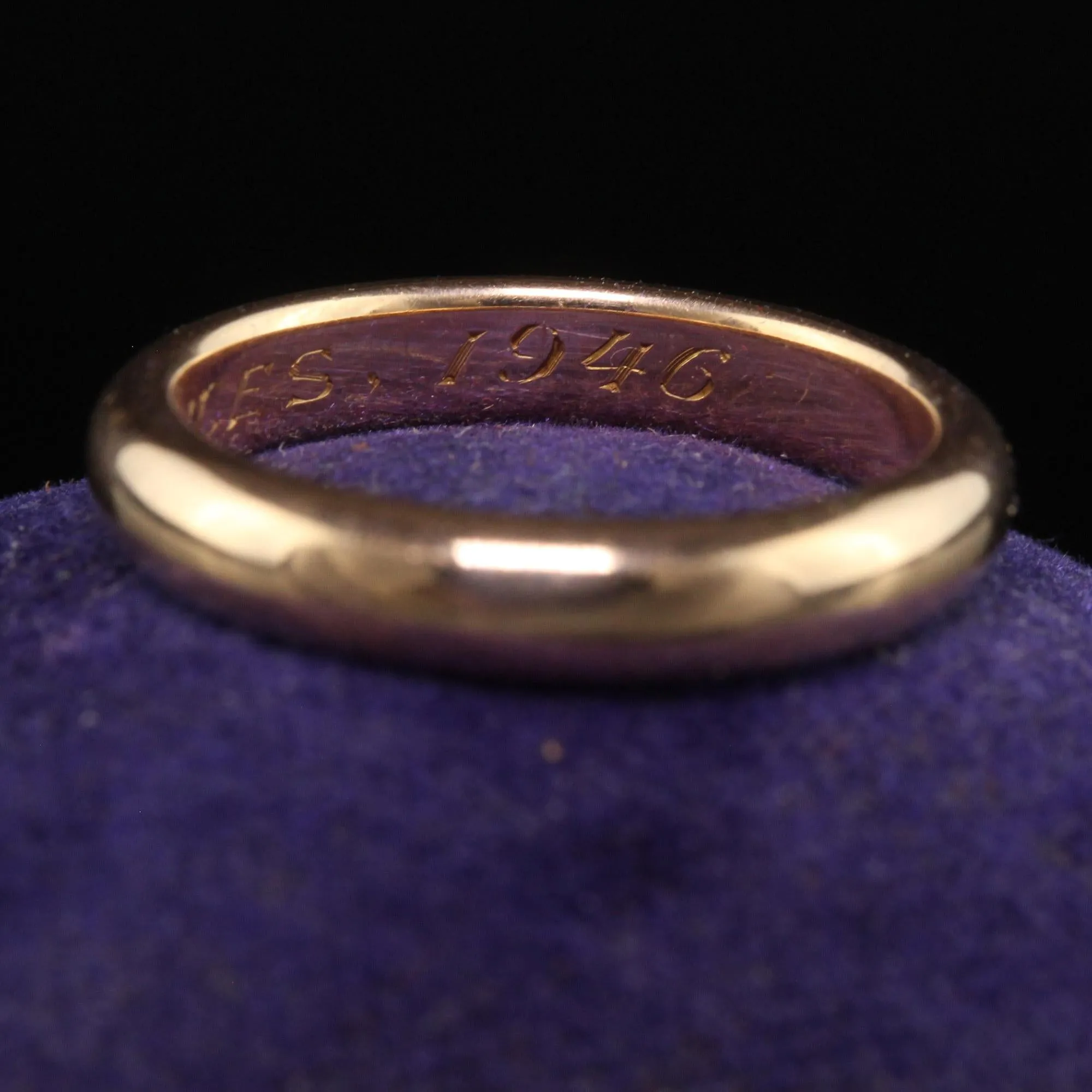 Estate Retro Cartier 18K Rose Gold Classic Thick Wedding Band - Size 7