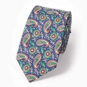 Ethnic Paisley Pattern 6CM Width Tie - Deep Blue