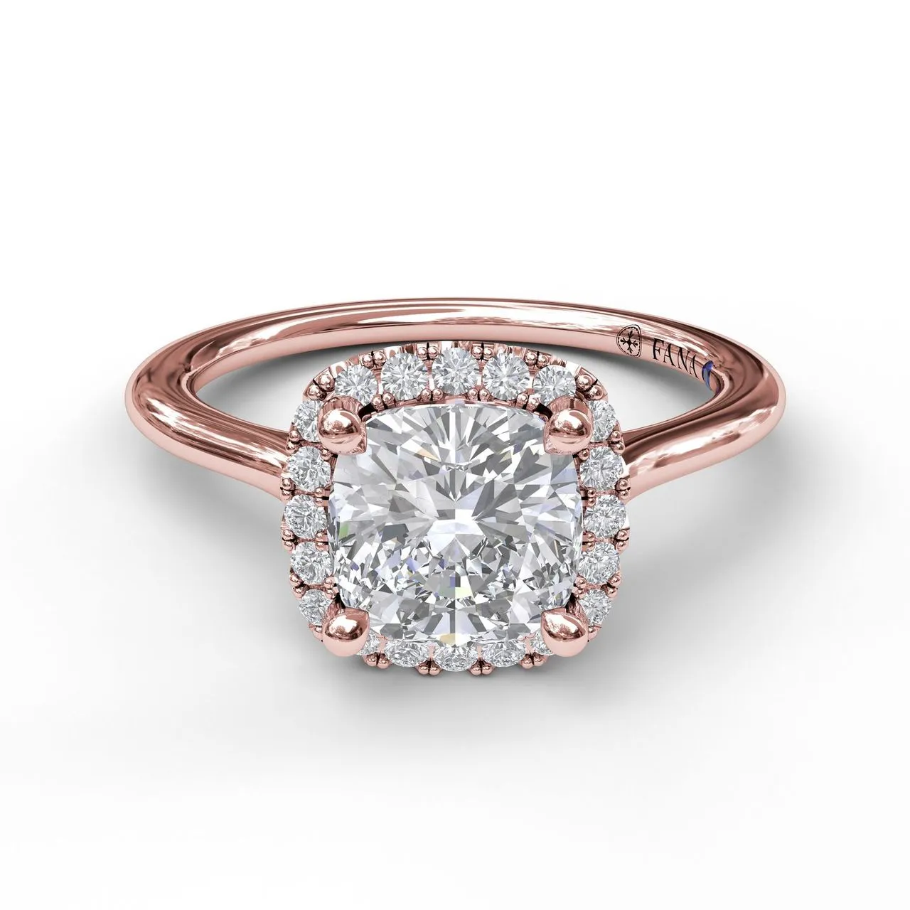 Fana Classic Cushion Halo Engagement Ring