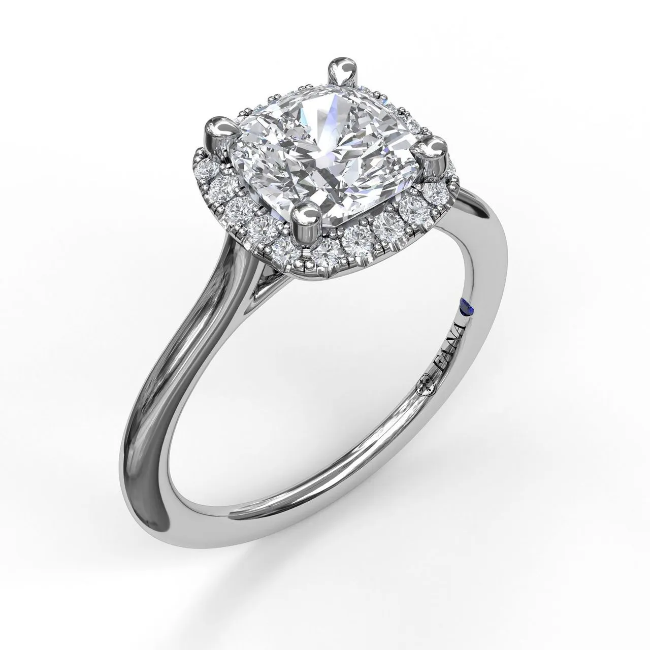 Fana Classic Cushion Halo Engagement Ring