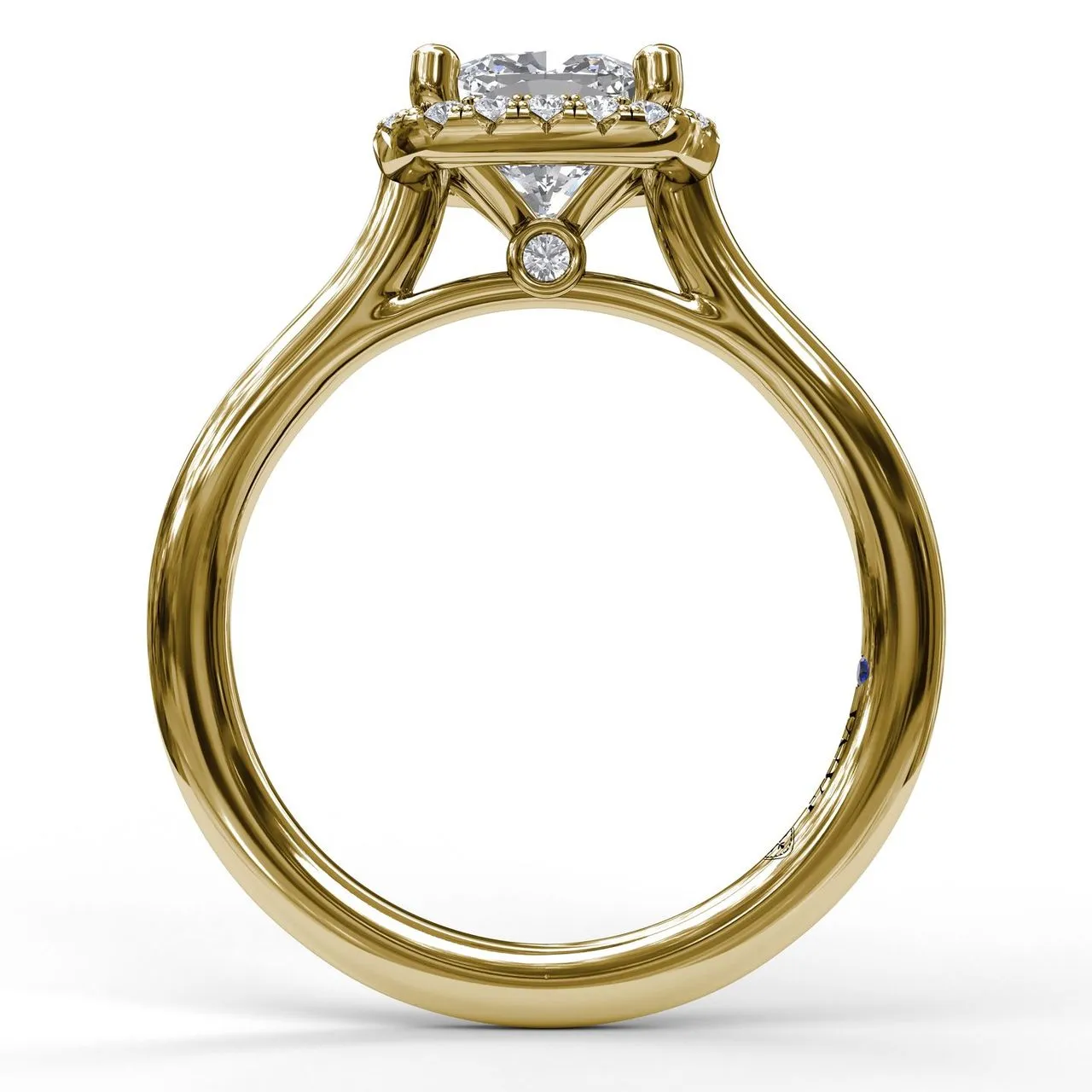 Fana Classic Cushion Halo Engagement Ring