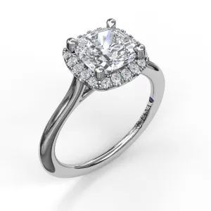 Fana Classic Cushion Halo Engagement Ring