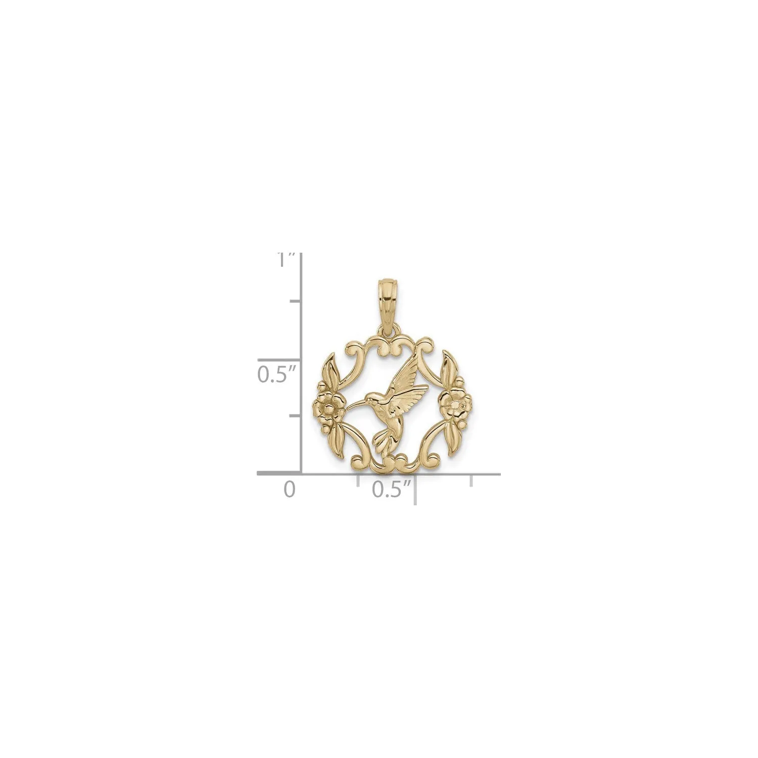 Fancy Blooms Hummingbird Pendant (14K)