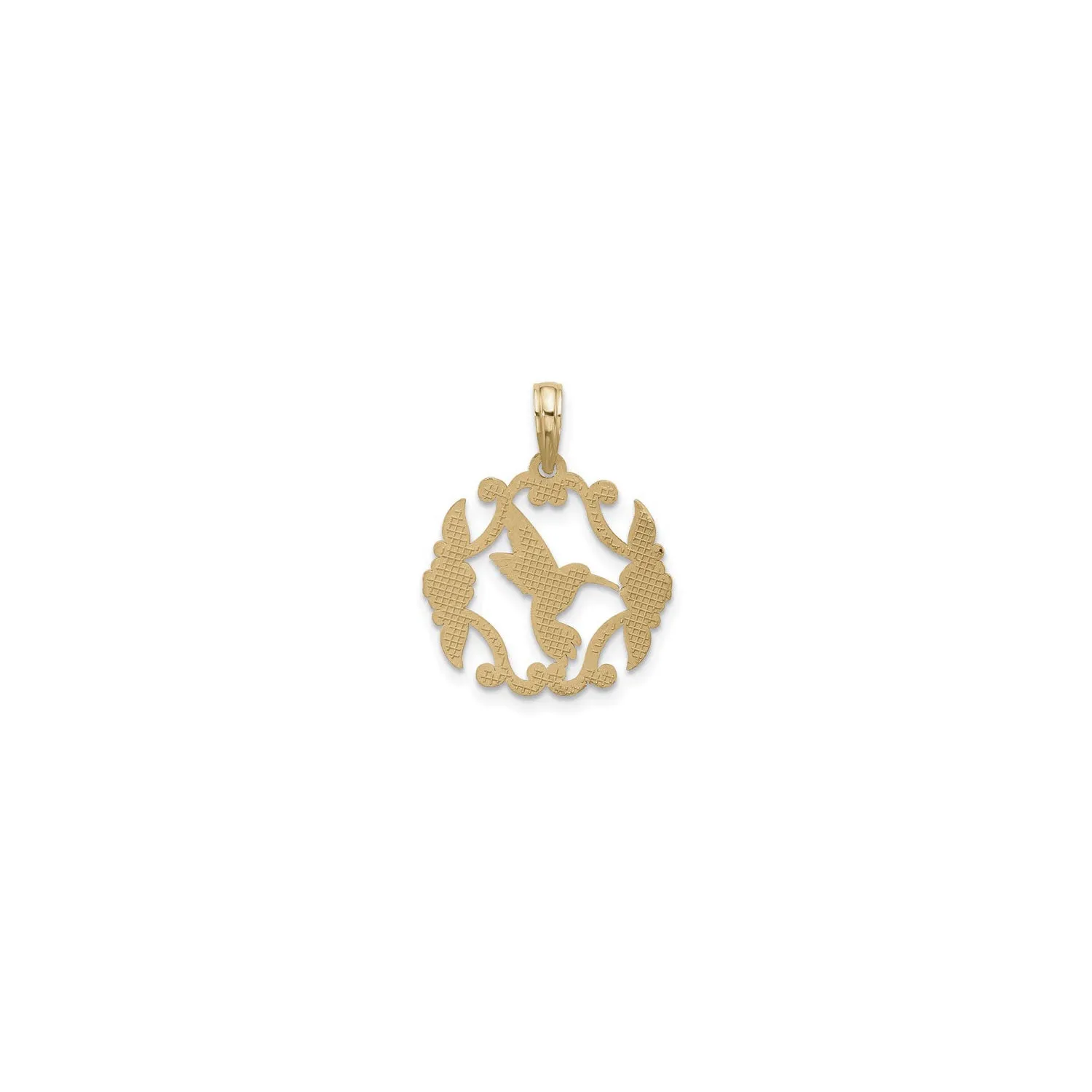 Fancy Blooms Hummingbird Pendant (14K)