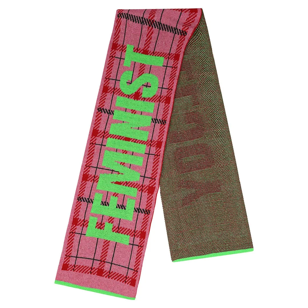 Feminist Killjoy Scarf in French Rose & Neon Green