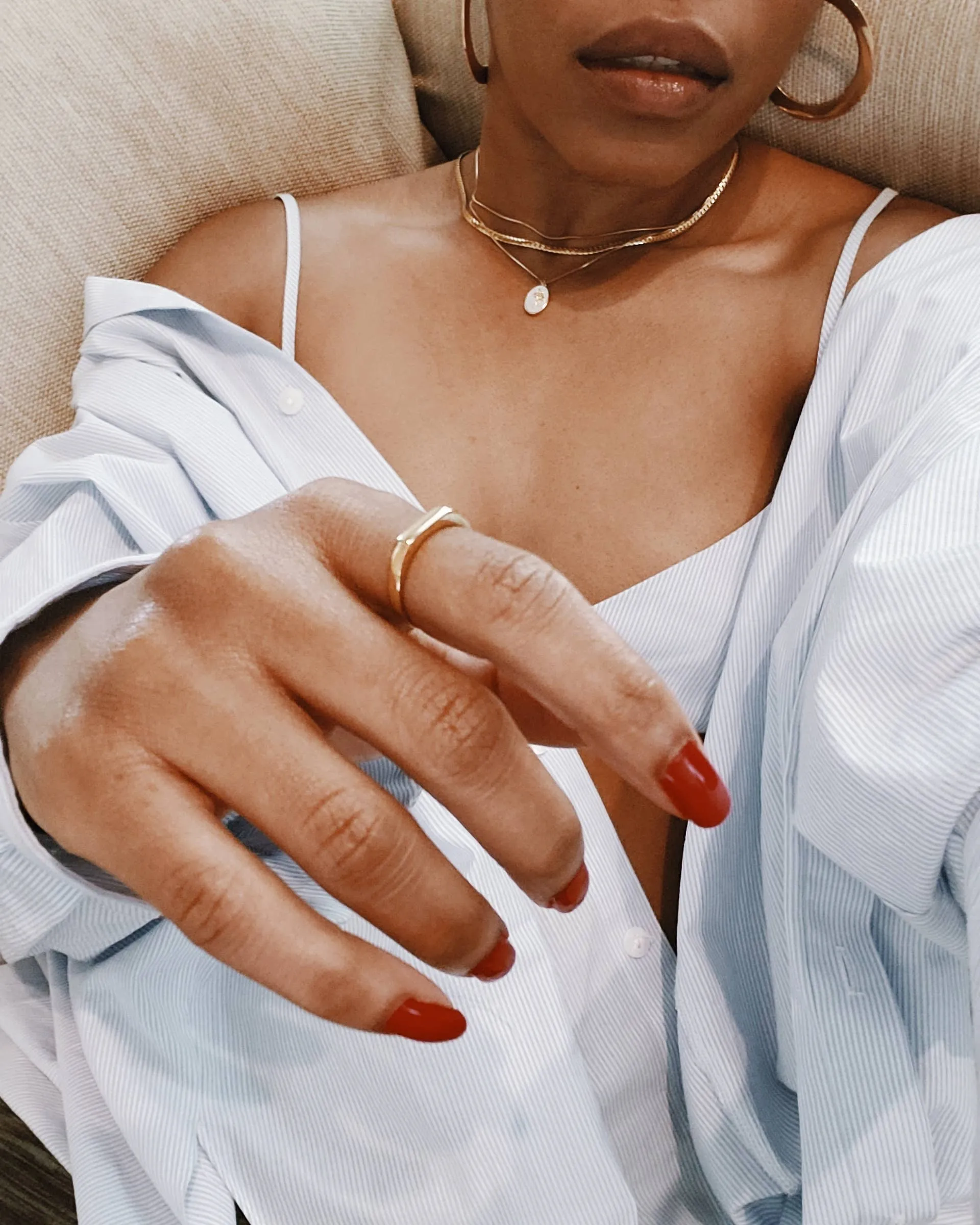 Flat Top Gold Plated Ring