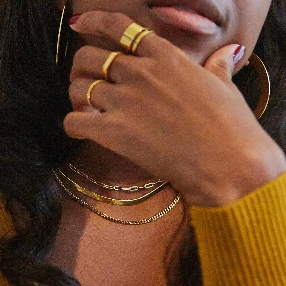 Flat Top Gold Plated Ring