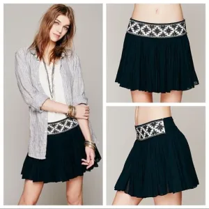 Free People Fp One Kelisi Embroidered Mini Skirt S