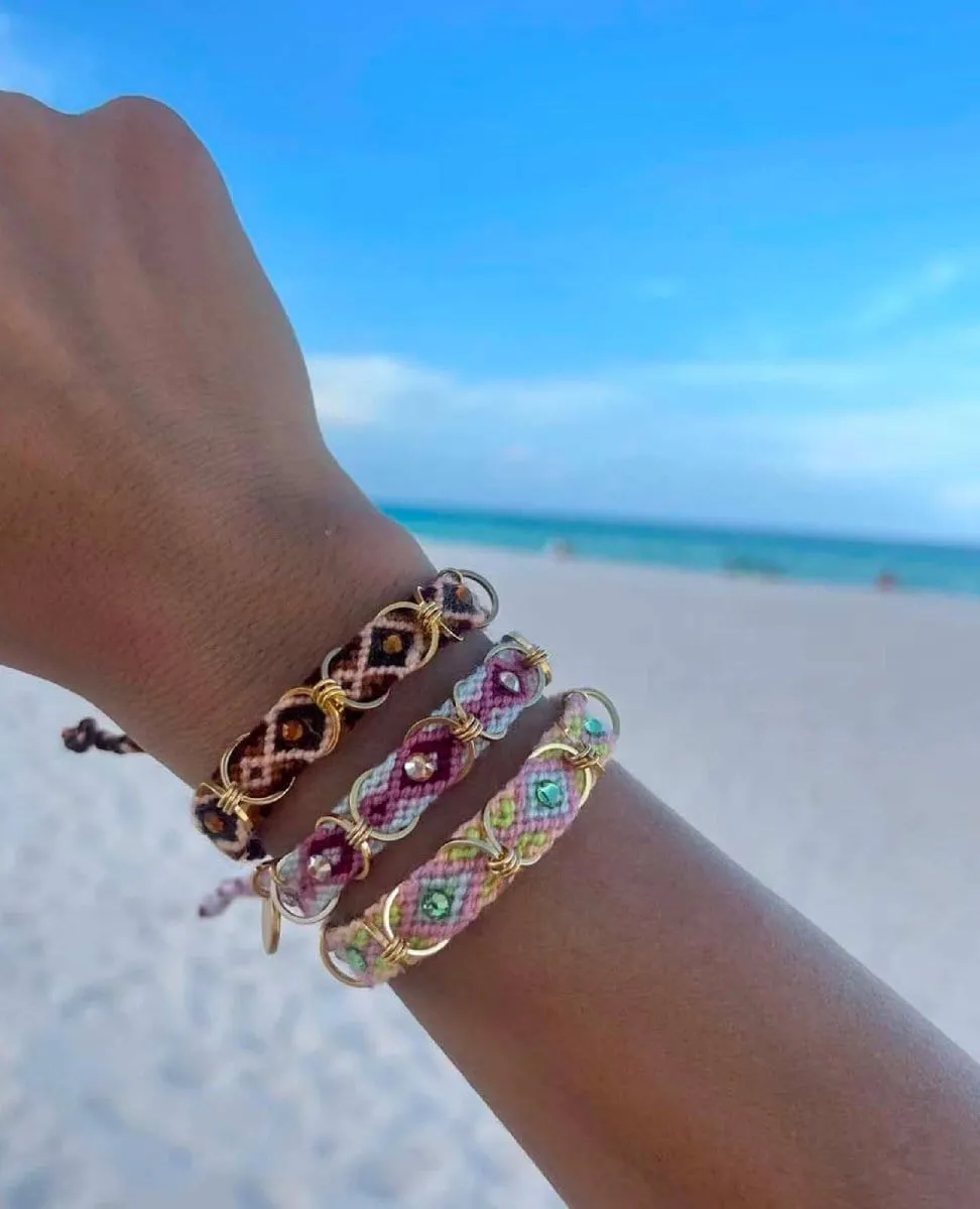Free Spirit Bracelet with Rings Brown