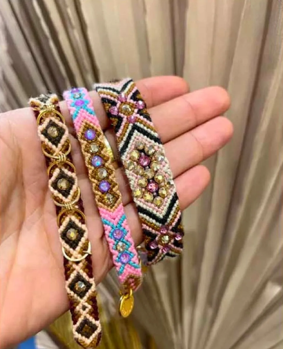Free Spirit Bracelet with Rings Brown
