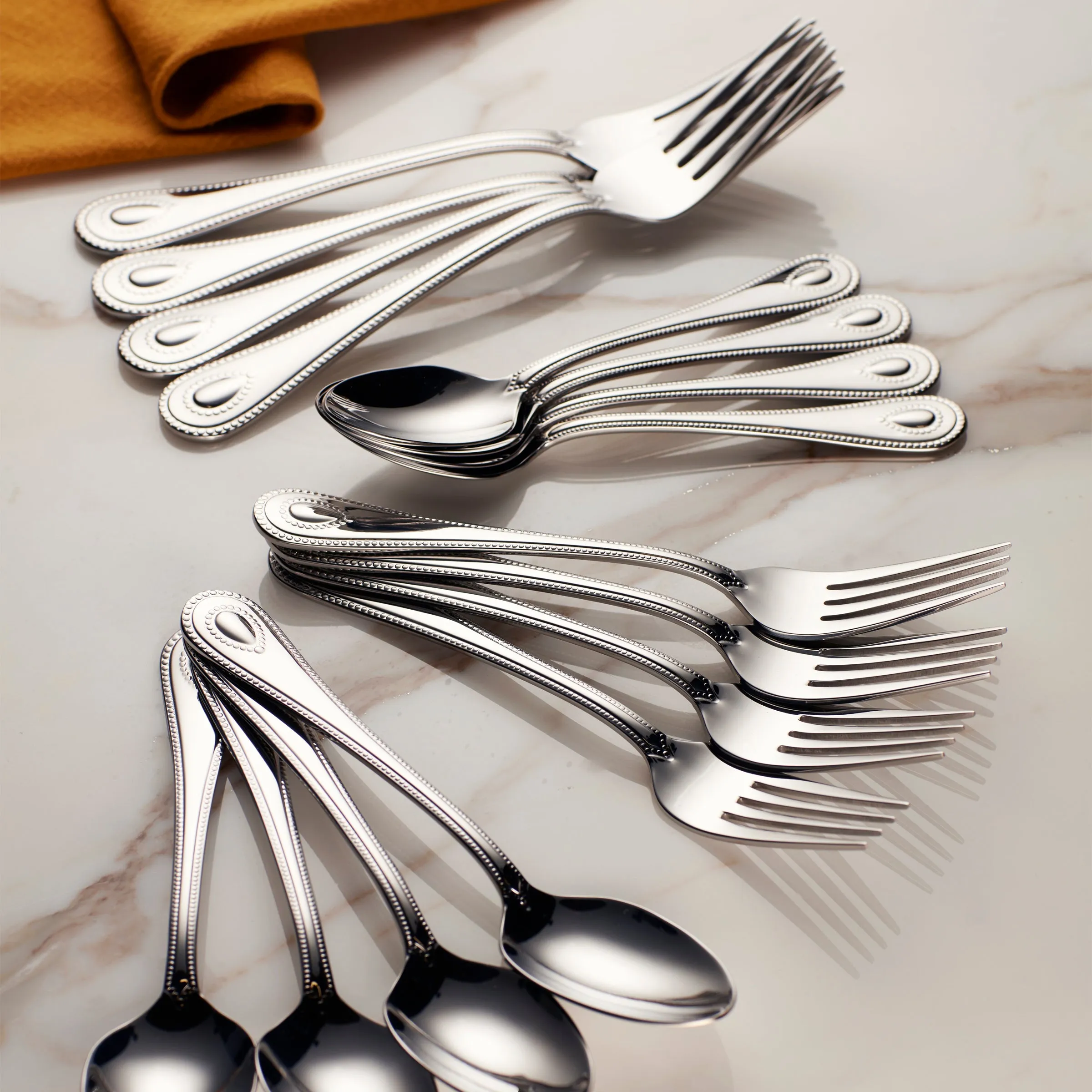 French Perle Dinner Forks, Set of 4