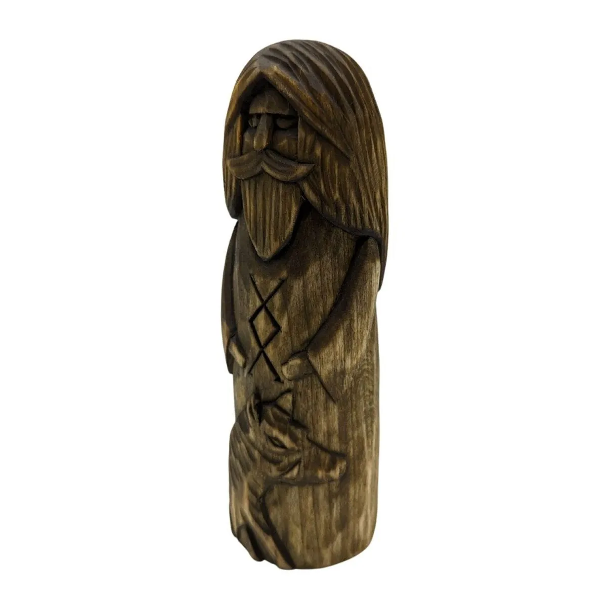 Freyr God wood carved statue