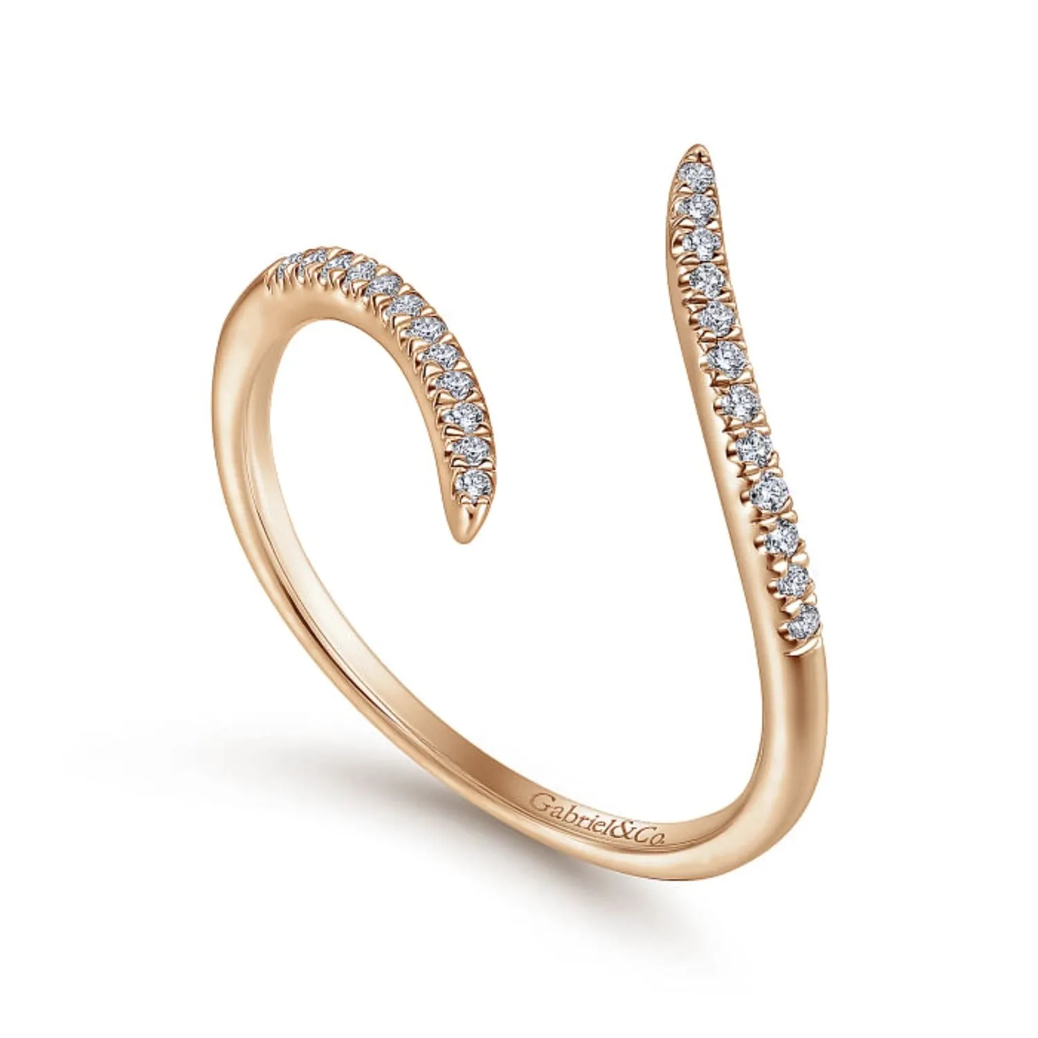 Gabriel & Co. Bypass Open Diamond Ring