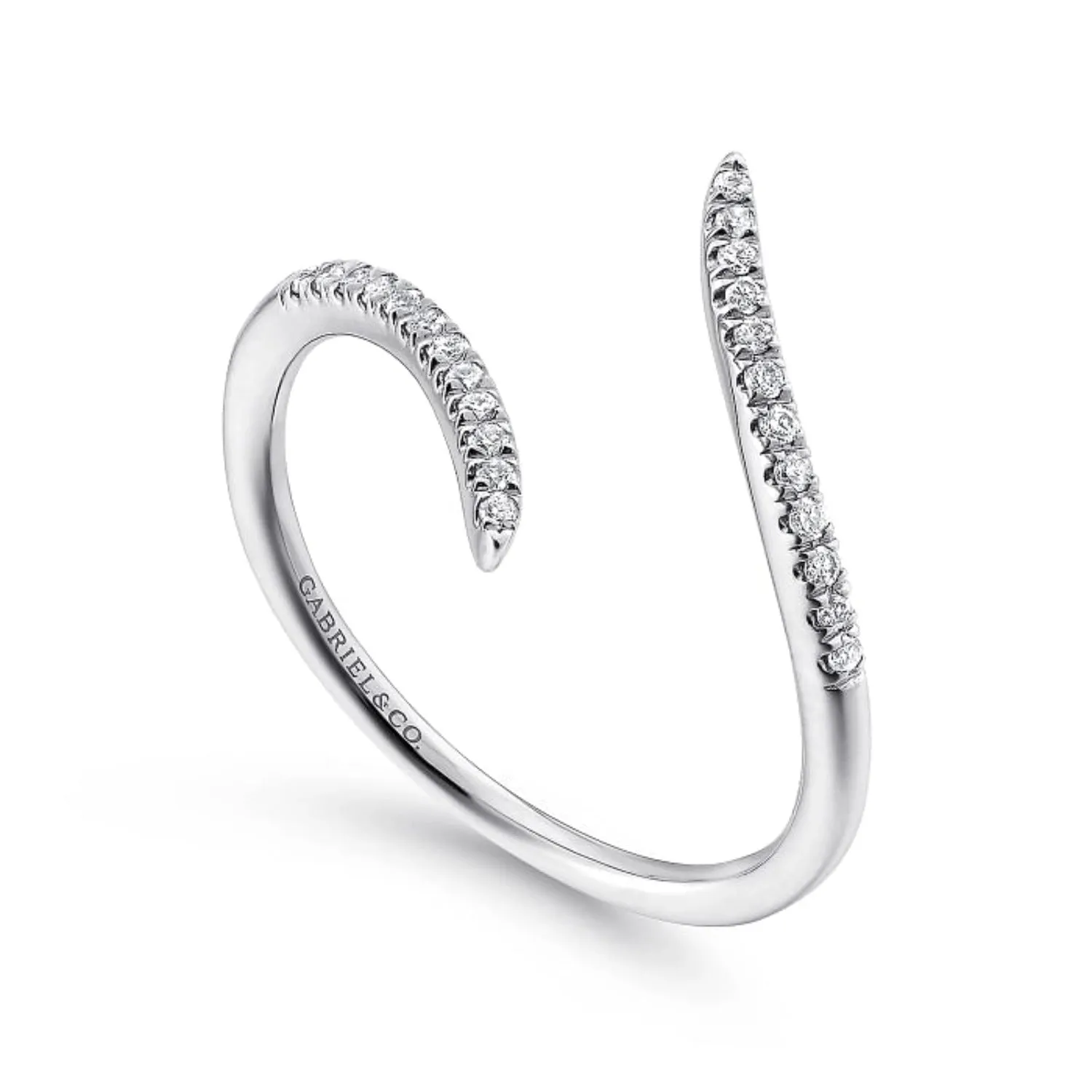 Gabriel & Co. Bypass Open Diamond Ring