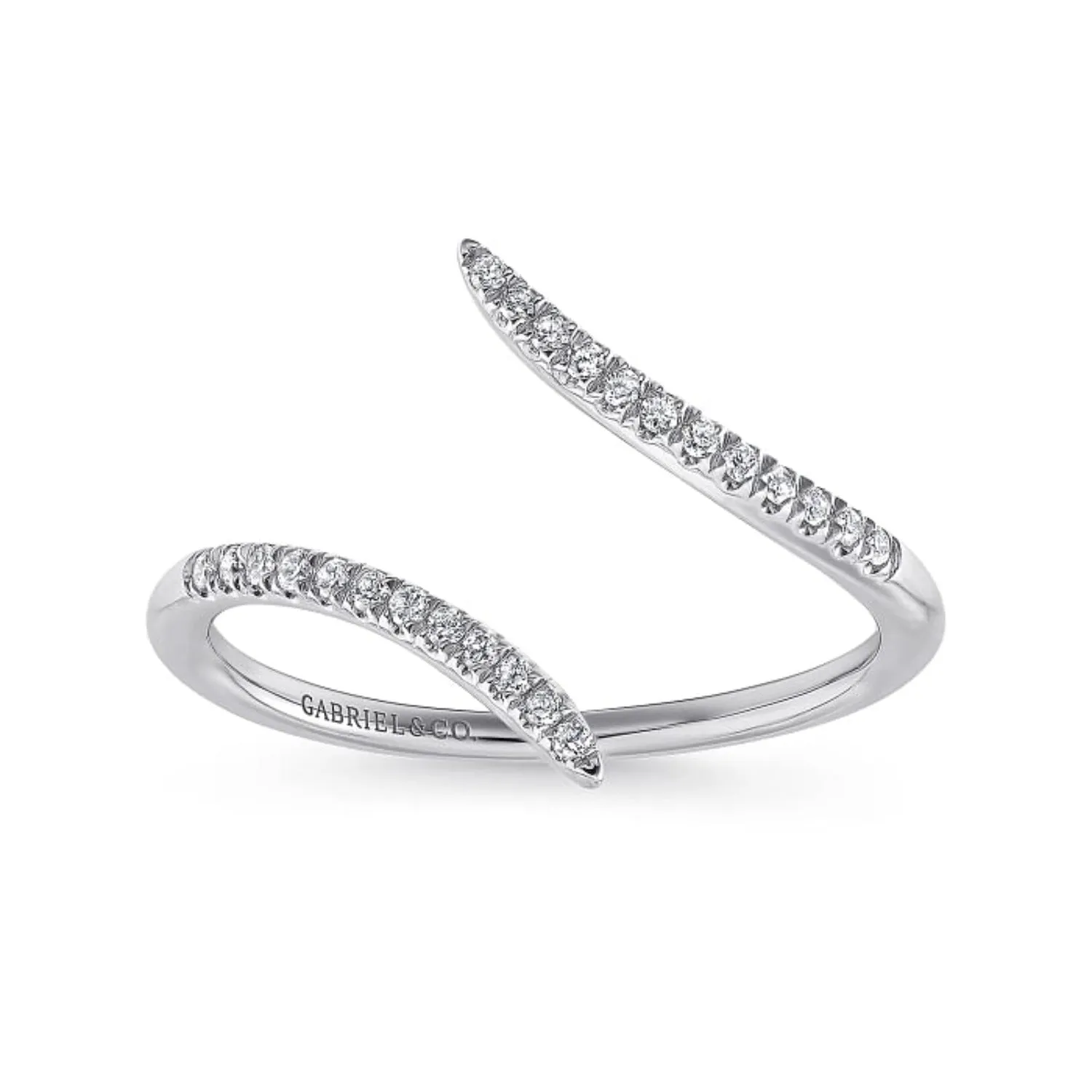 Gabriel & Co. Bypass Open Diamond Ring