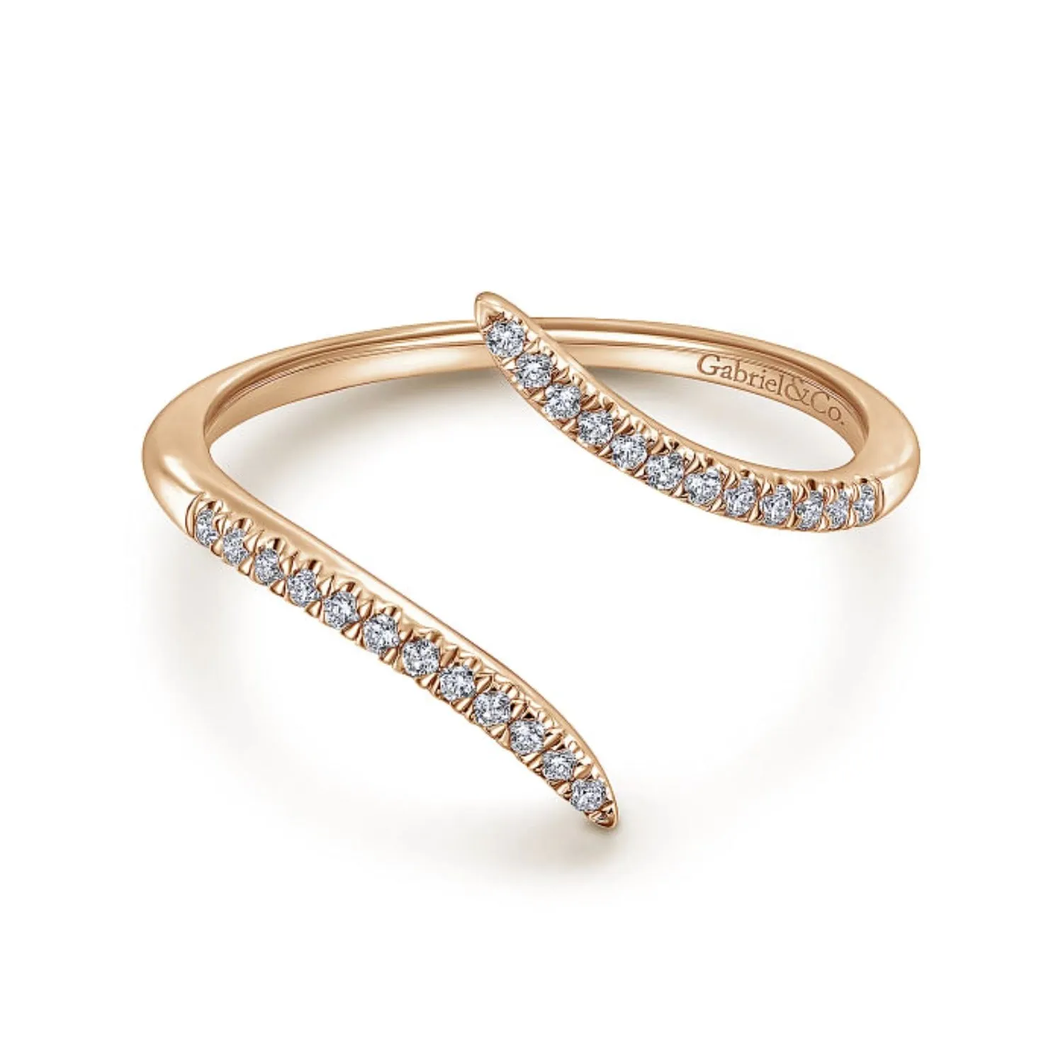 Gabriel & Co. Bypass Open Diamond Ring