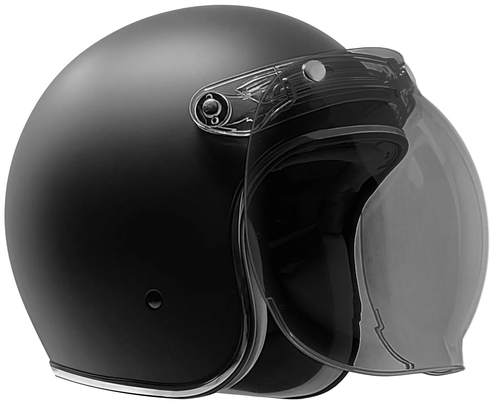 GDM RENEGADE Bluetooth Open Face Motorcycle Helmet 3/4 Vintage Matte Black