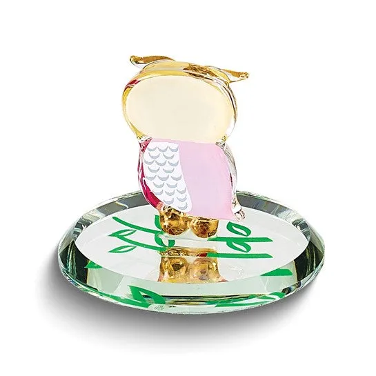 Glass Baron Little Pink and Yellow Owl Owlet Figurine