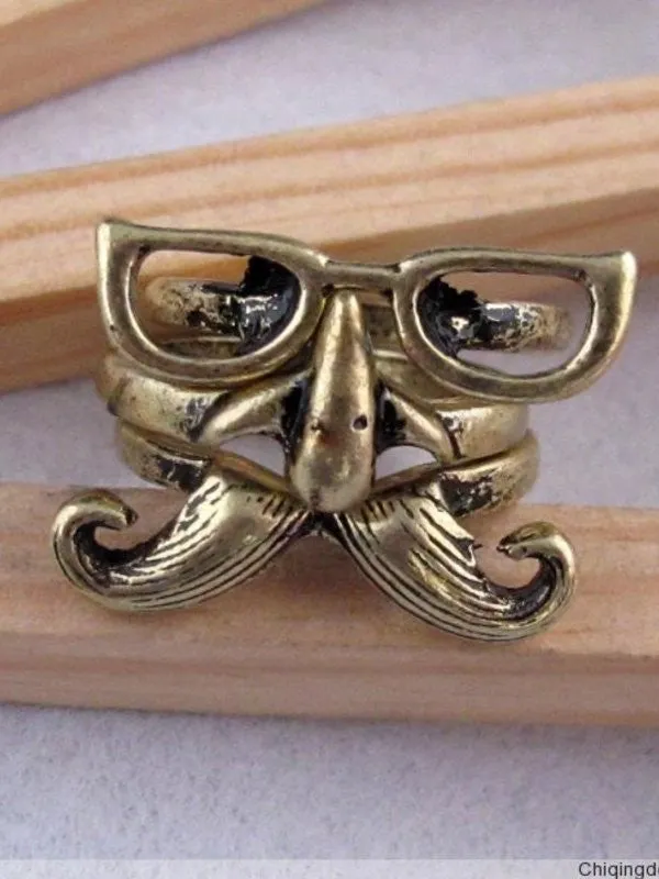 glasses nose mustache ring set