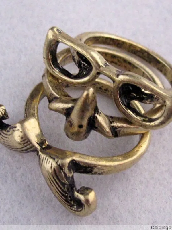 glasses nose mustache ring set