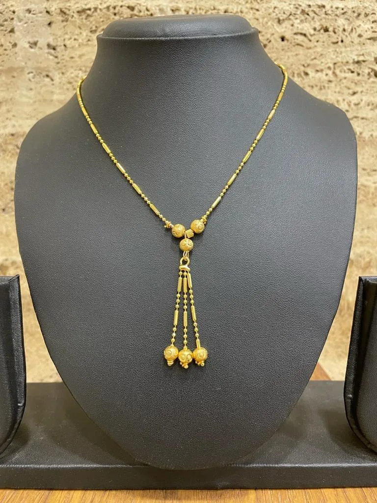 Gold Necklace Single Line Gold Plated Chain Latest New Designs in Gold Jewellery (20 inches)