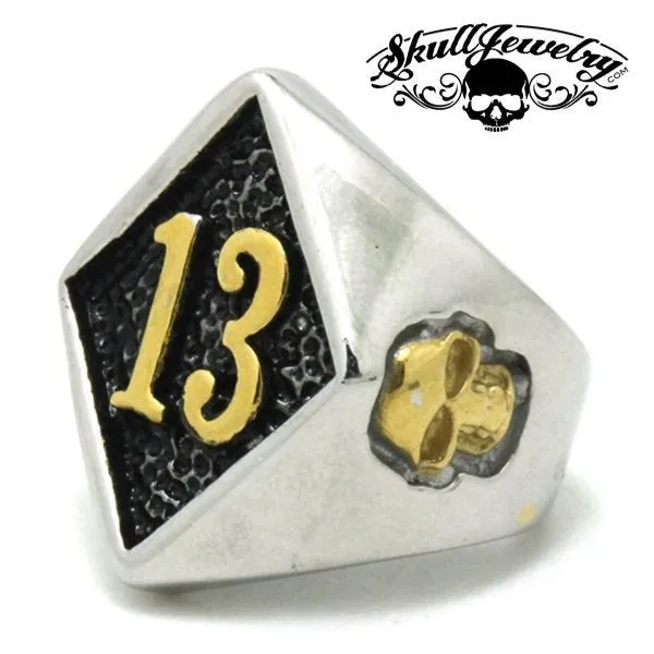 Gold Reaper 13 Skull Ring – Bold Outlaw Style (#576)