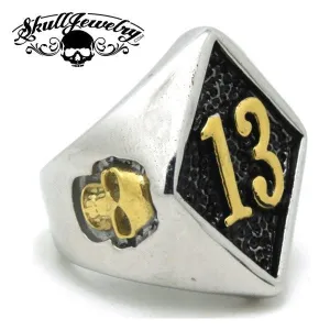 Gold Reaper 13 Skull Ring – Bold Outlaw Style (#576)