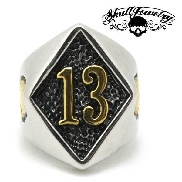 Gold Reaper 13 Skull Ring – Bold Outlaw Style (#576)