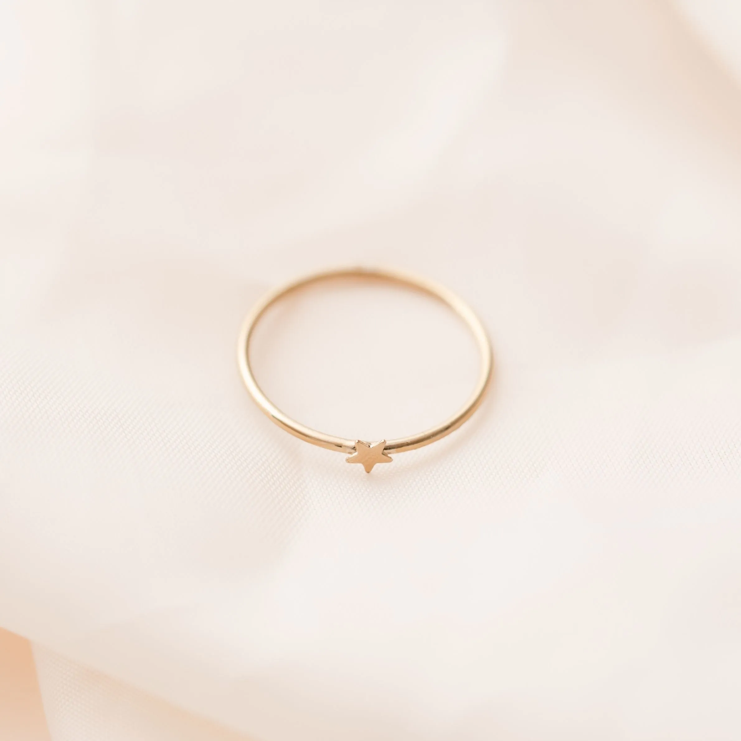 GOLD STAR STACKING RING