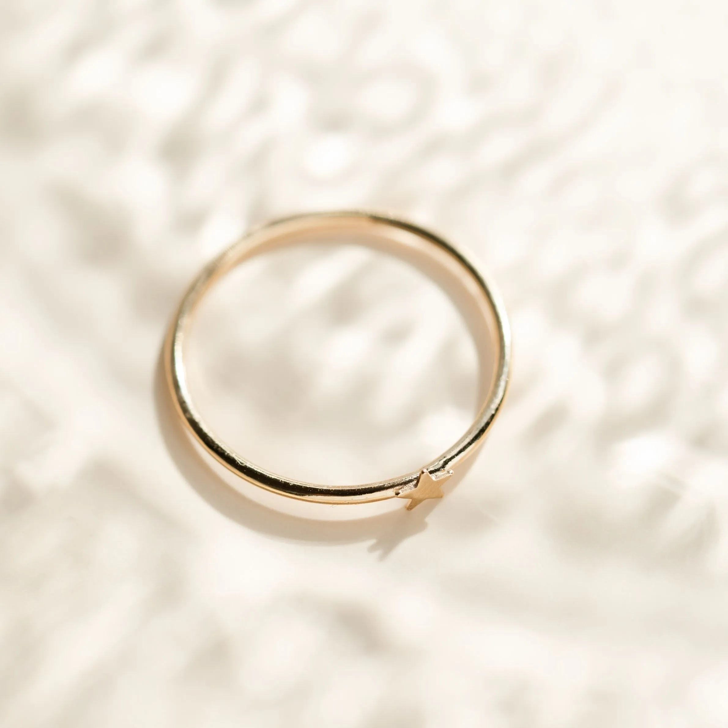 GOLD STAR STACKING RING