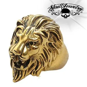 Gold-Tone 'Lion Heart' Big, Bold & Heavy Ring (#277GOLD)