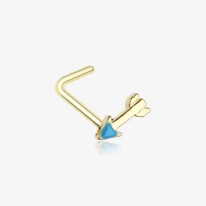 Golden Dainty Arrow L-Shaped Nose Ring