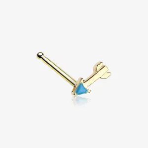 Golden Dainty Arrow Nose Stud Ring