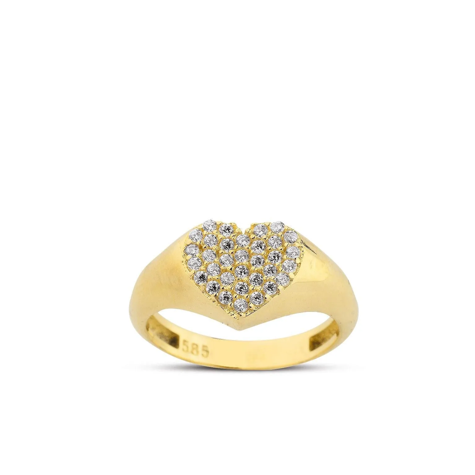 Golden Heart Pave  Harmony Pinky Ring