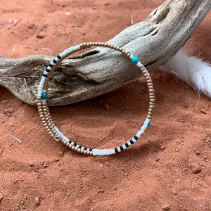 Golden Turquoise Beaded Wrap Bracelet