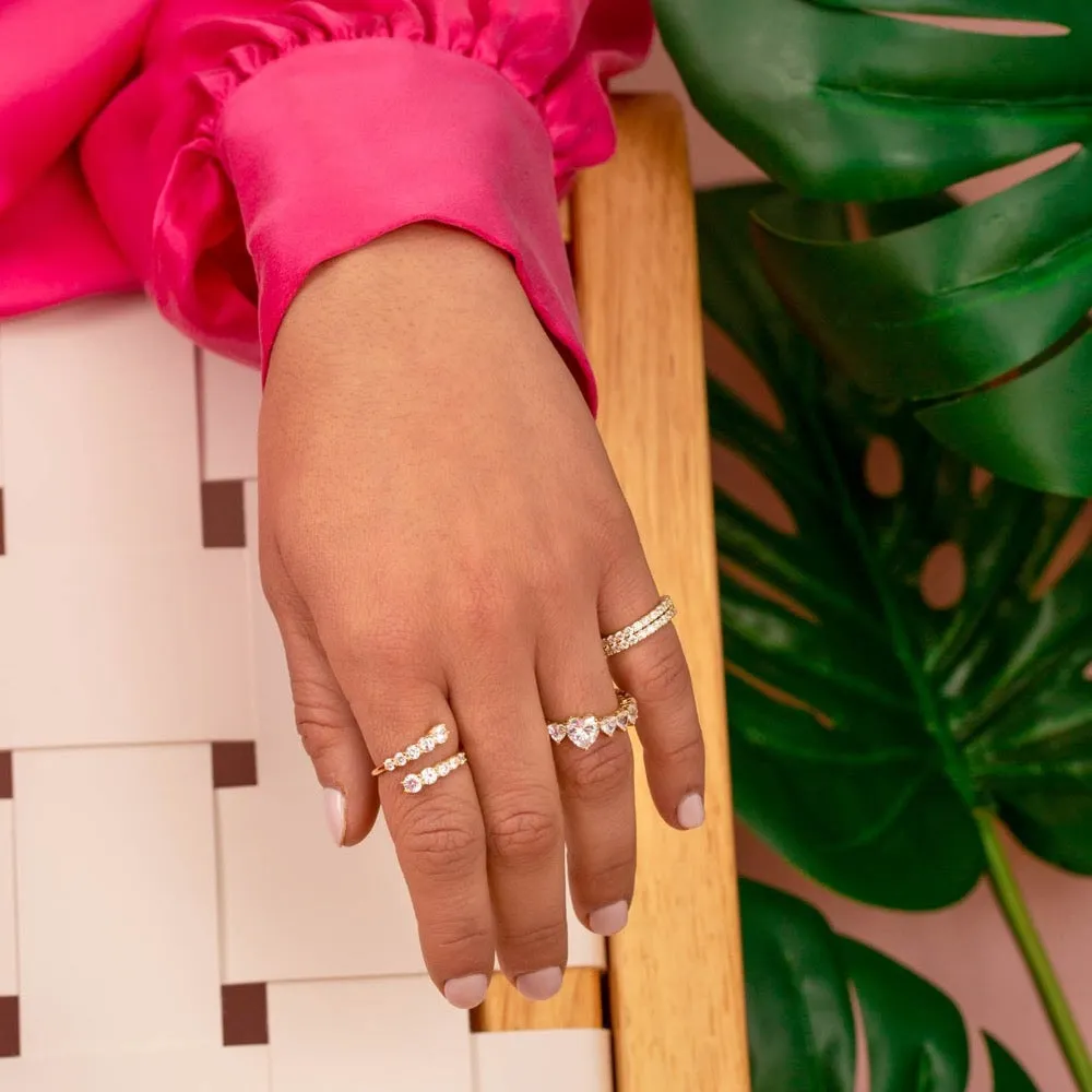 Graduated CZ Wrap Ring