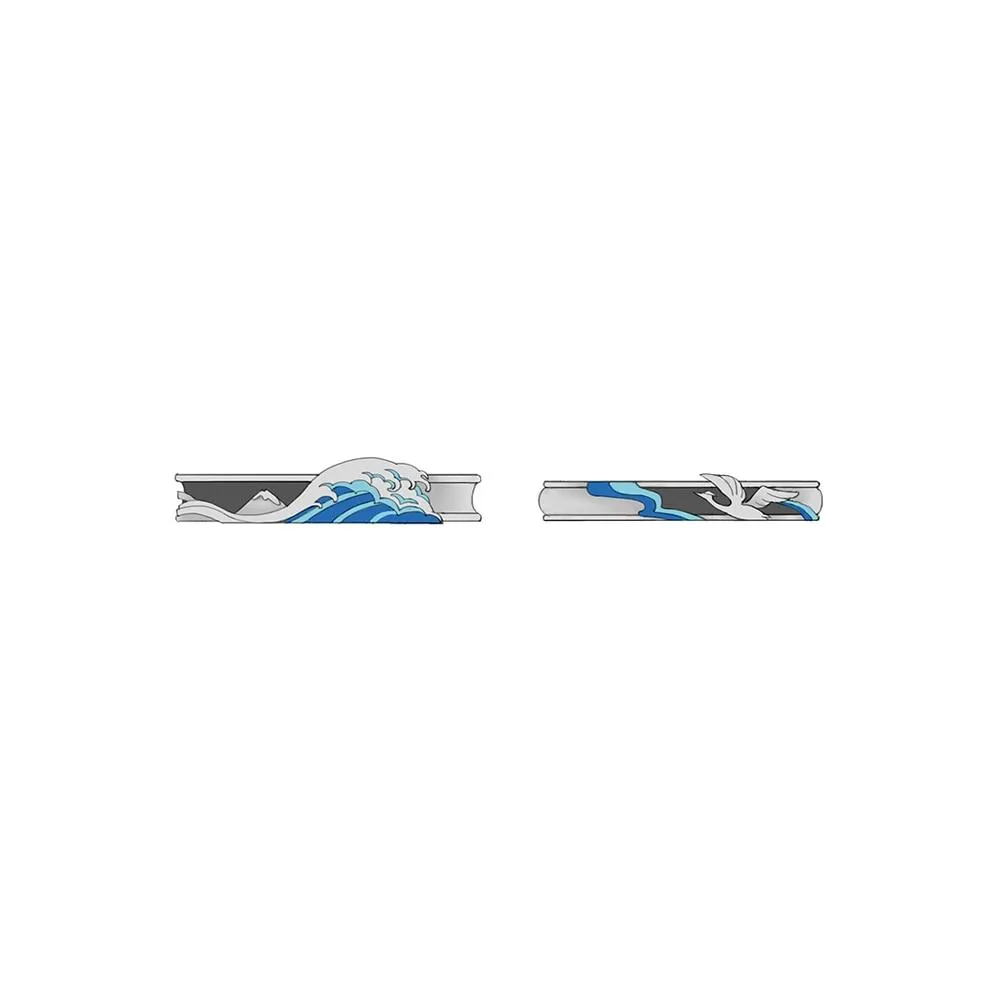 Great Wave Off Kanagawa Couple Rings