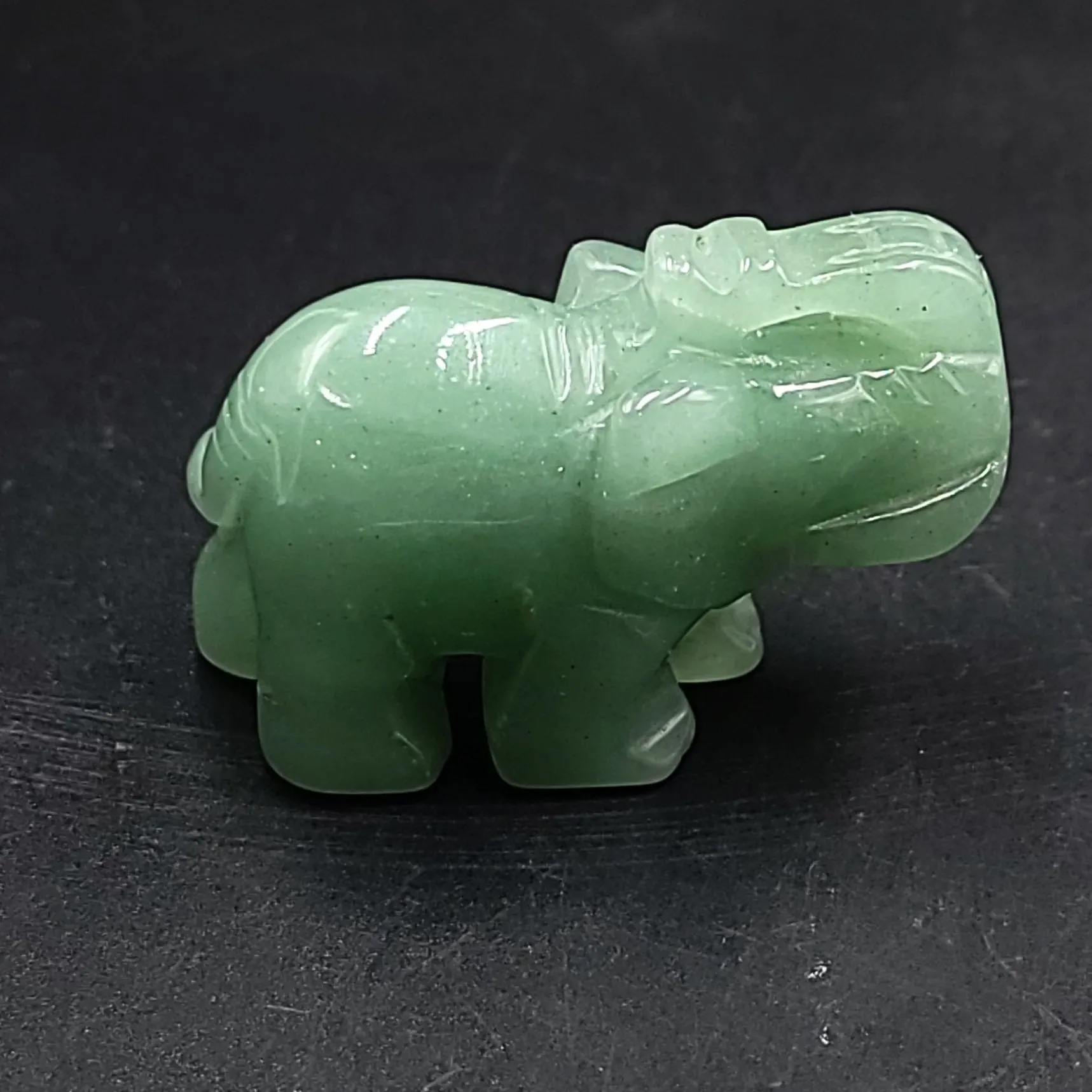 Green Aventurine Elephant Figurine 2" 50mm