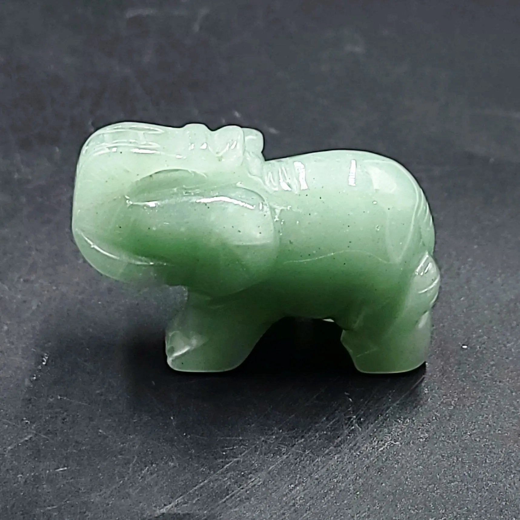 Green Aventurine Elephant Figurine 2" 50mm