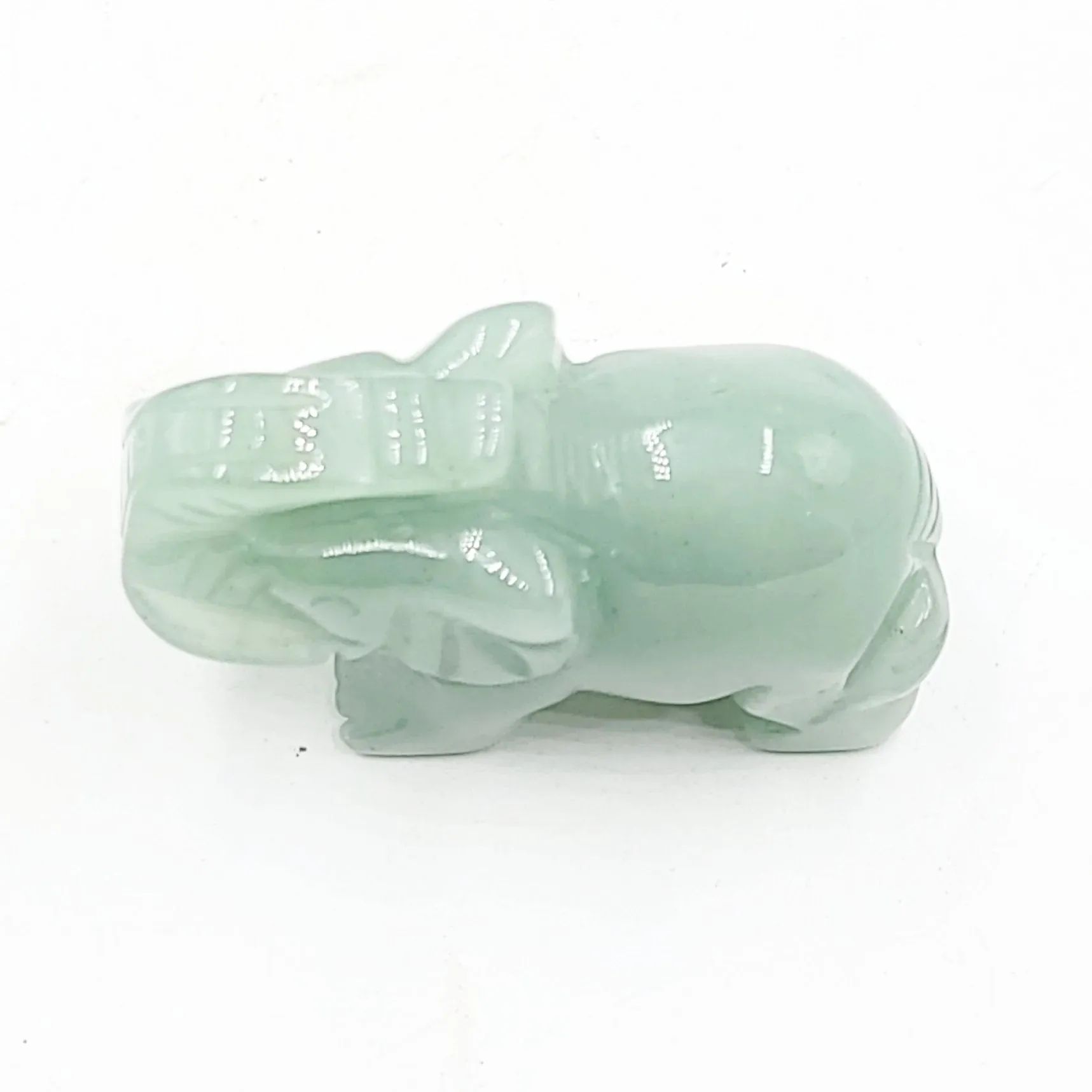 Green Aventurine Elephant Figurine 2" 50mm