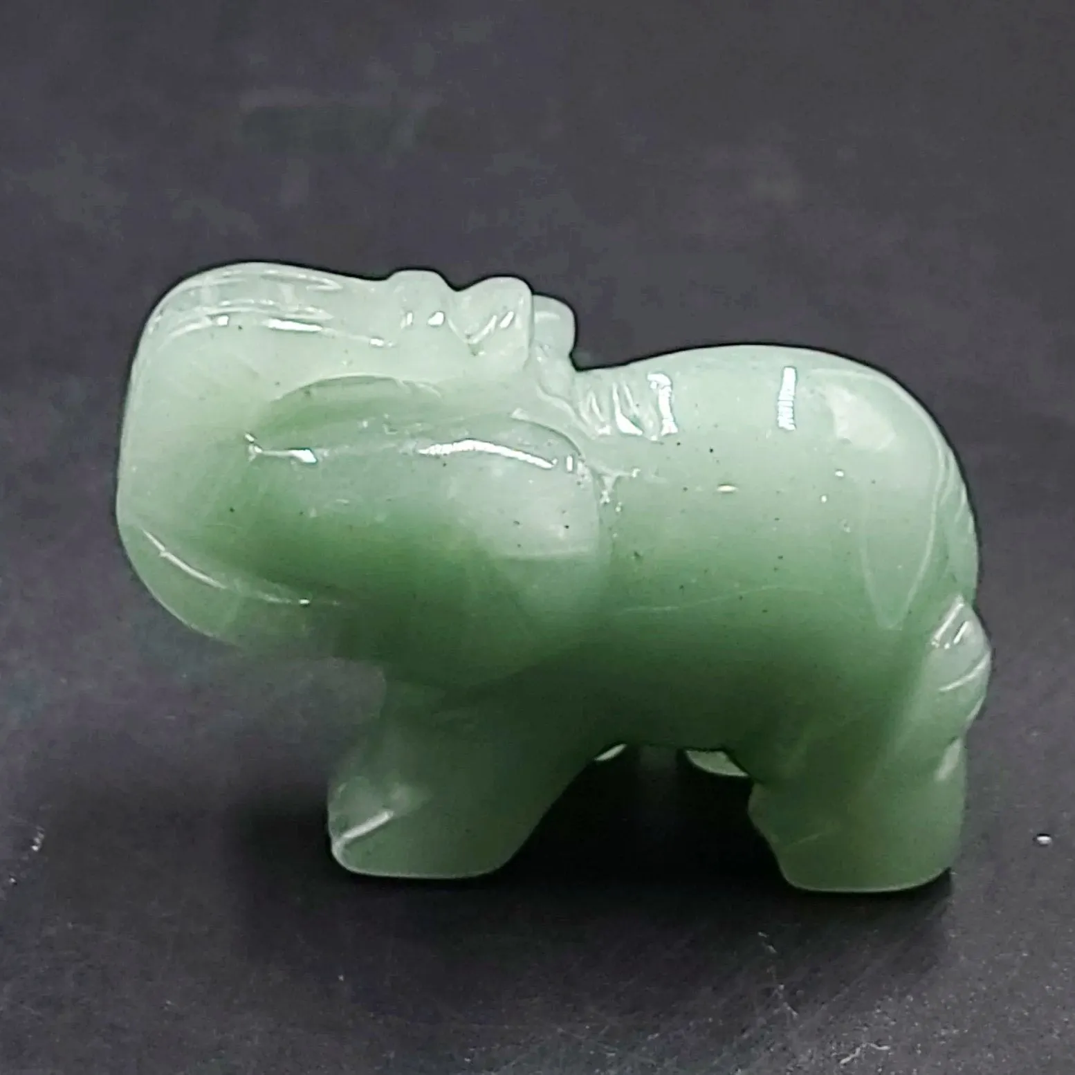 Green Aventurine Elephant Figurine 2" 50mm
