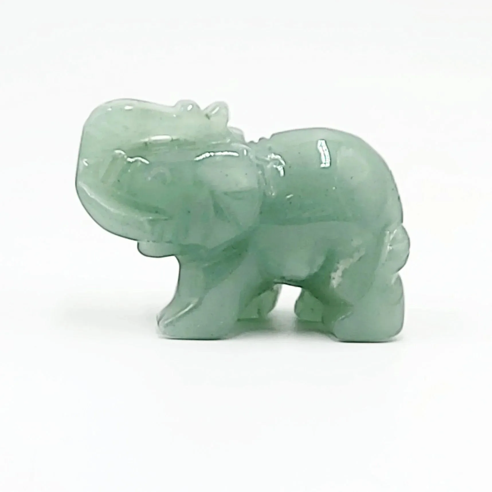 Green Aventurine Elephant Figurine 2" 50mm