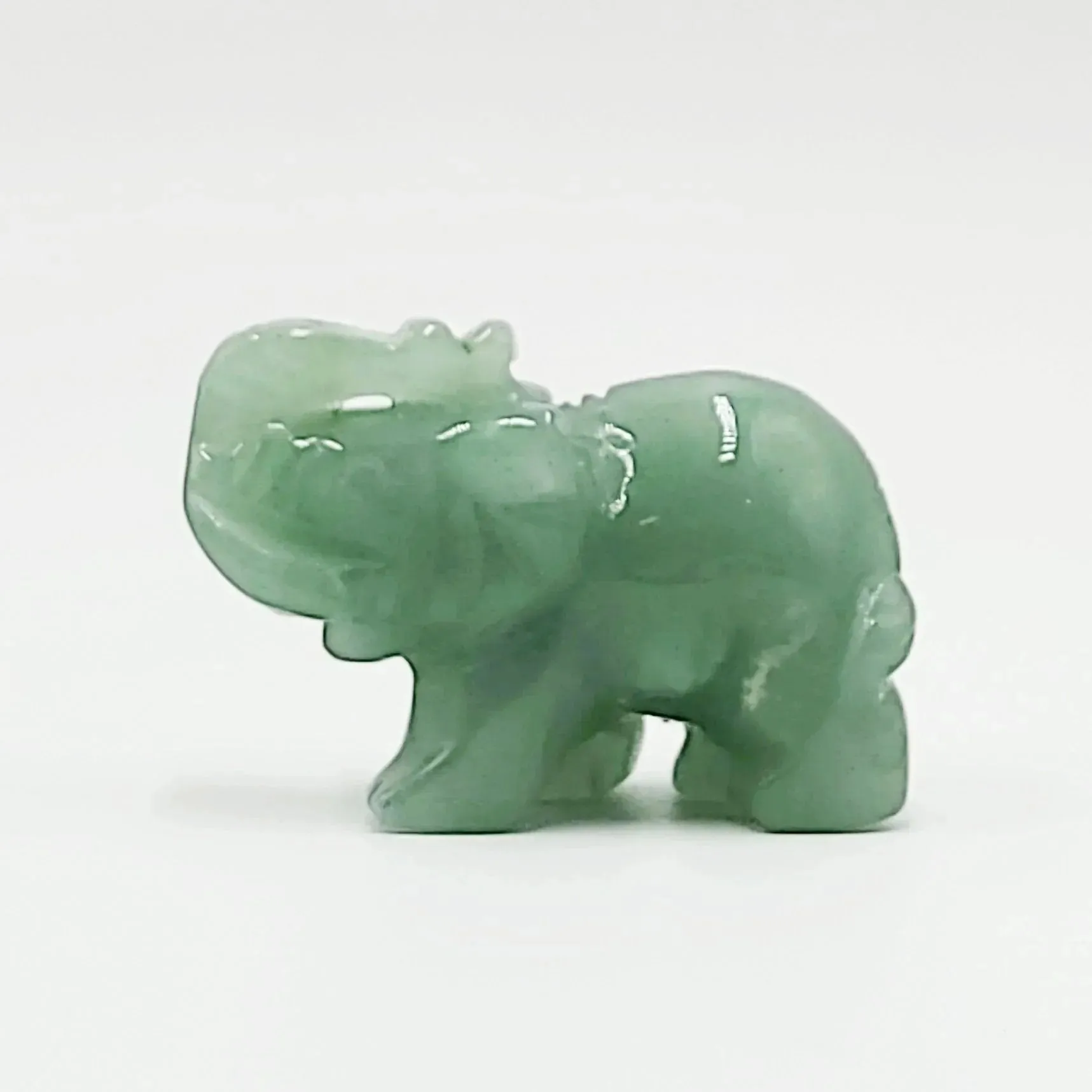 Green Aventurine Elephant Figurine 2" 50mm