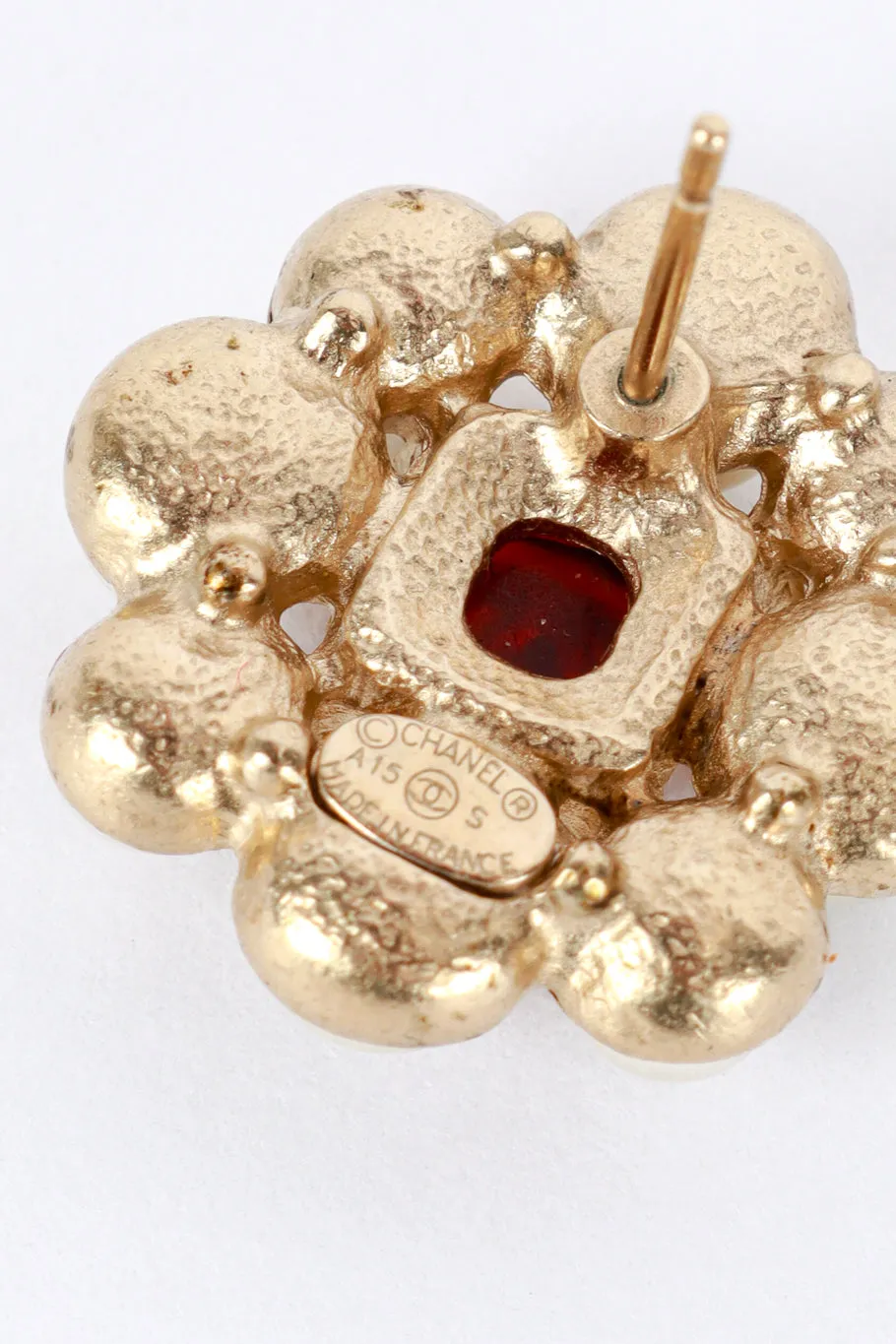 Gripoix Pearl Flower Earrings
