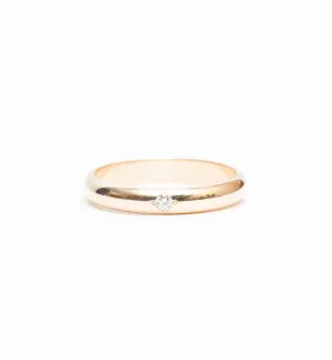Half Round Ring with Star Set Diamond
