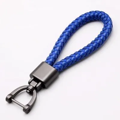 Hand Woven Horseshoe Buckle Leather Car Key Chain/Key Rings Holder