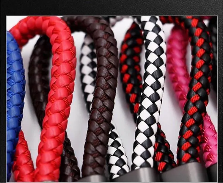 Hand Woven Horseshoe Buckle Leather Car Key Chain/Key Rings Holder