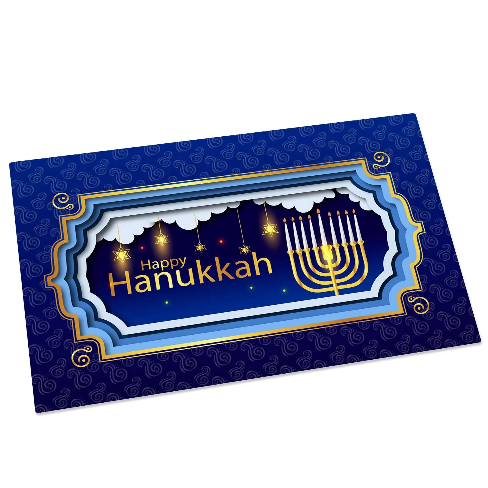 Hanukkah Mat Floor Non Slip Bathroom Kithen Rug Menorah Jewish Home Welcome Carpet For House Long Short Strip Door Mats